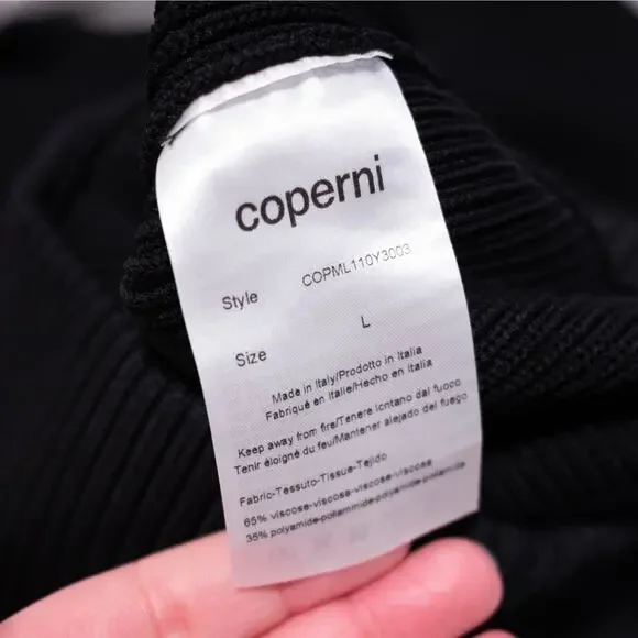 Coperni Blouson Sweater Black Ribbed Knit V-Neck Heavyweight SZ L *MSRP $590*